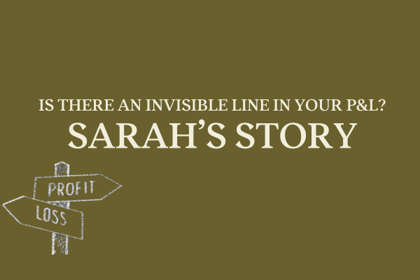 Sarah’s Story. Is there an invisible line in your P&L statement?